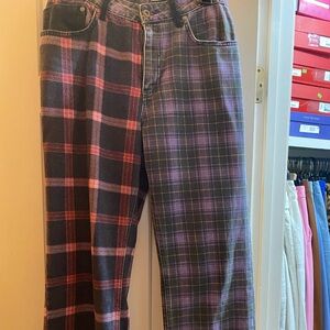 The Ragged Priest Purple Plaid Ankle Jeans